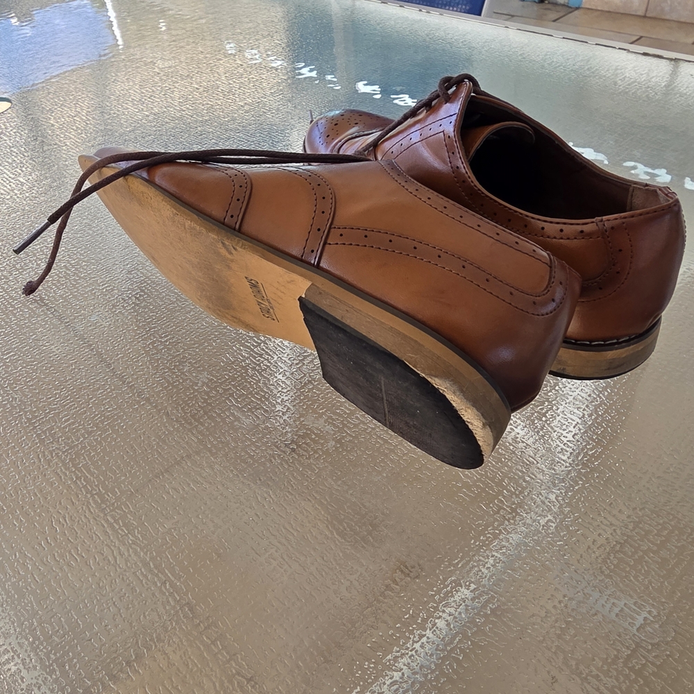 Stacy Adams Boys Brown Wingtip Oxfords Classic Dress Formal Shoes - Picture 6 of 9
